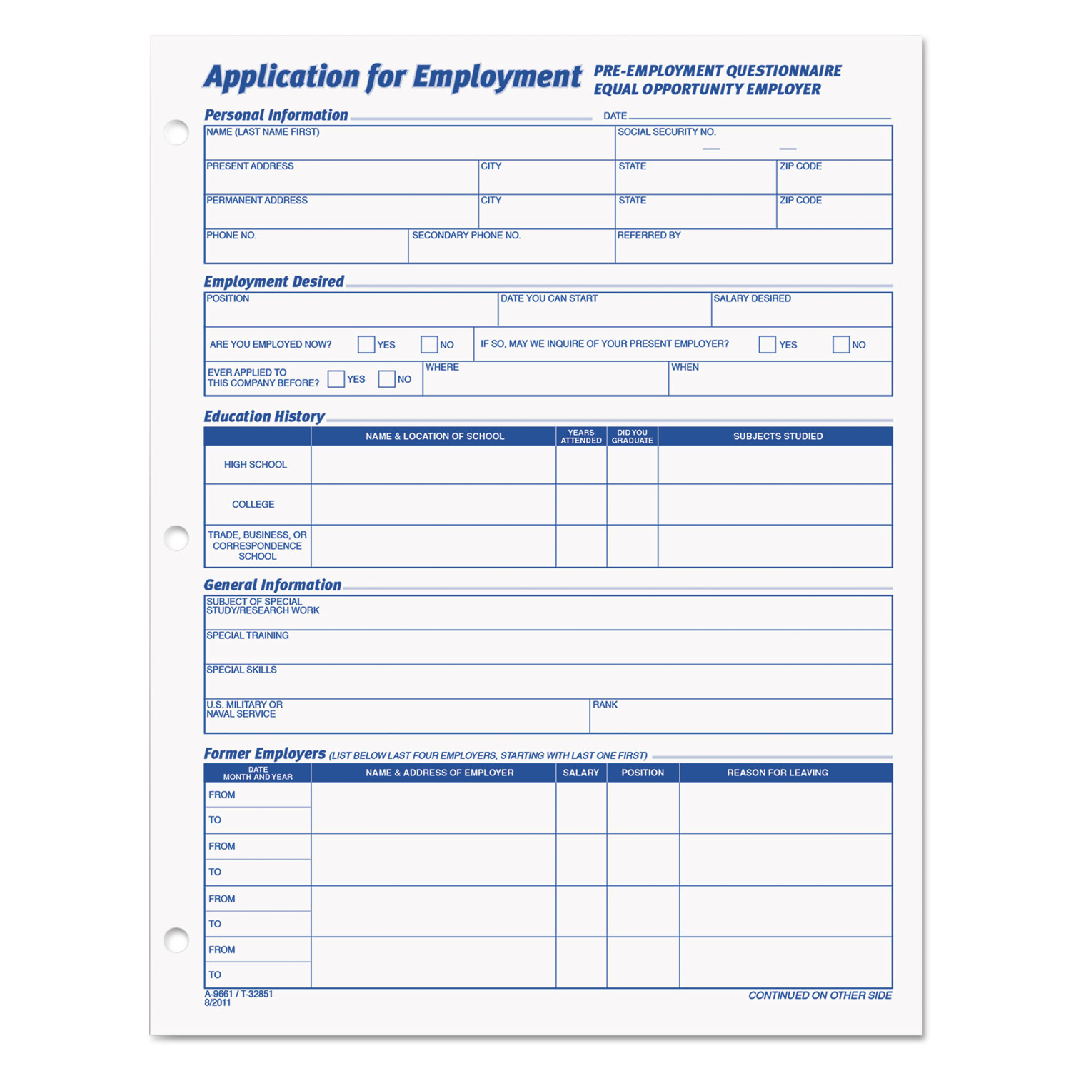 security guard employment application form