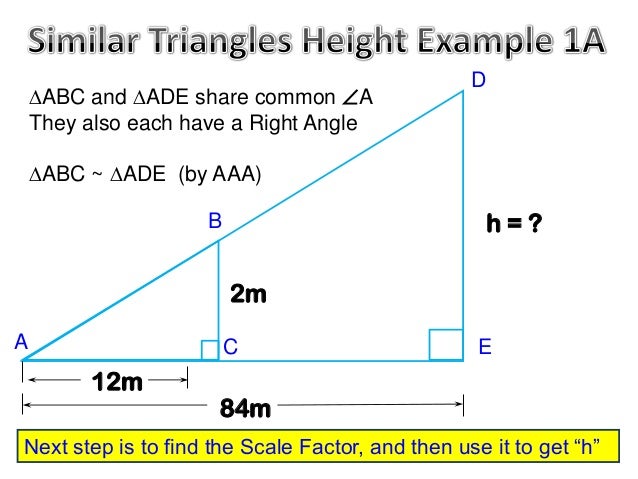 application problems using similar triangles