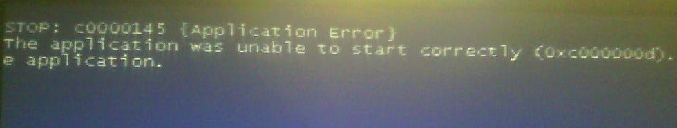 the application was unable to start correctly 0xc000000d