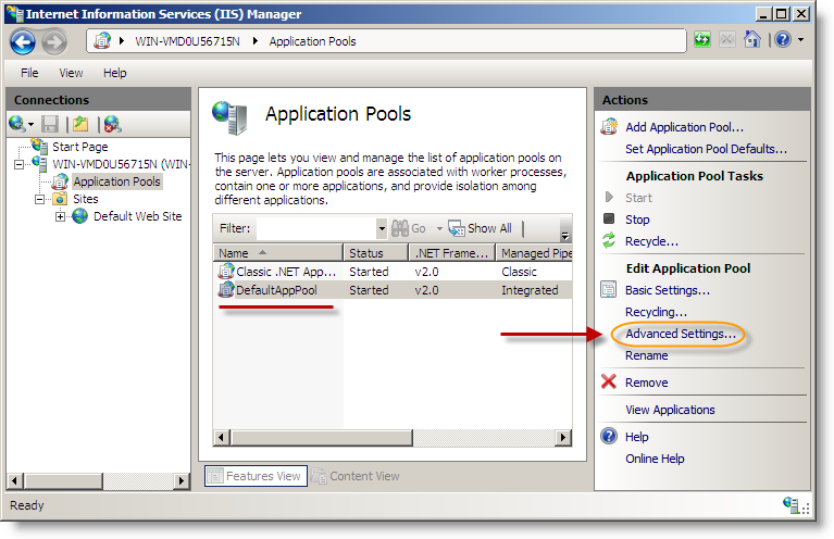open application manager in settings