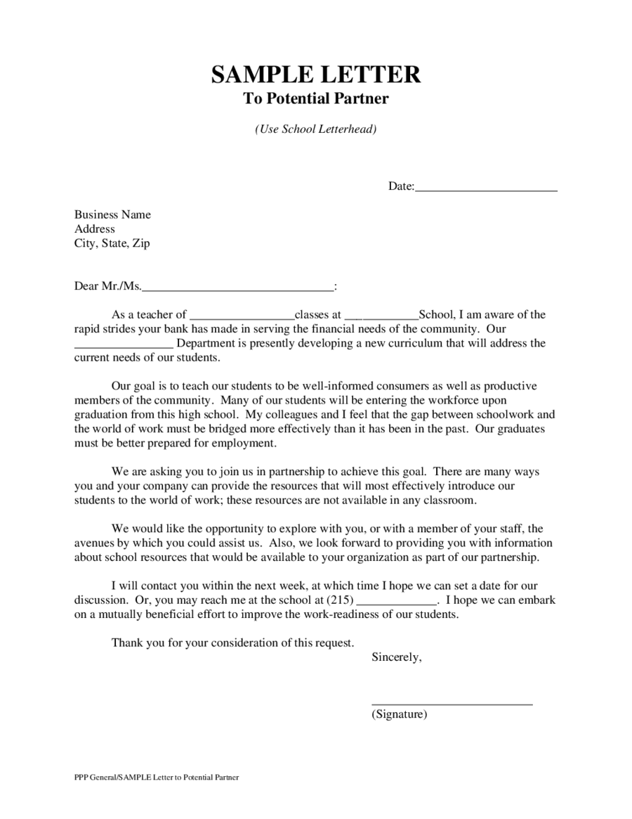 a high school application letter