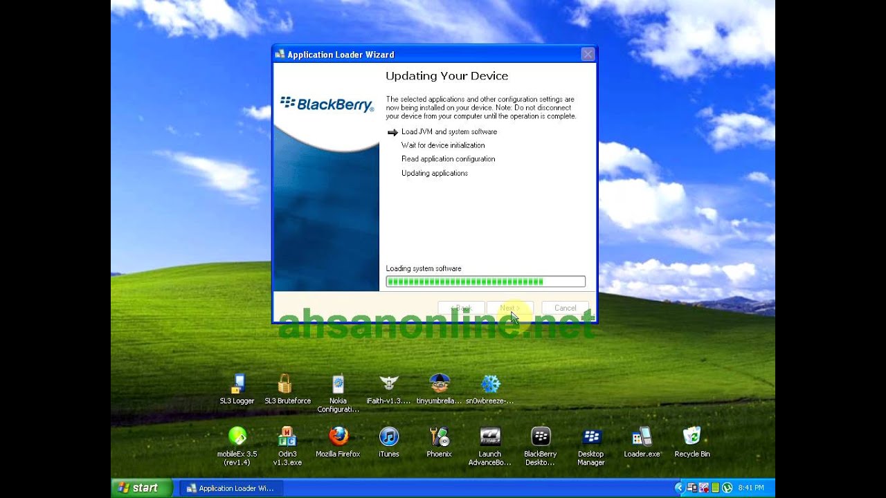 blackberry os application loader download