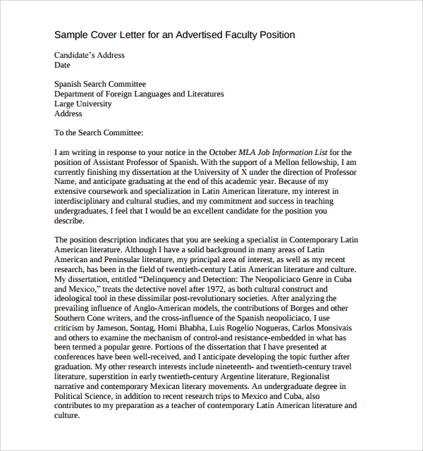 sample cover letter for job application pdf